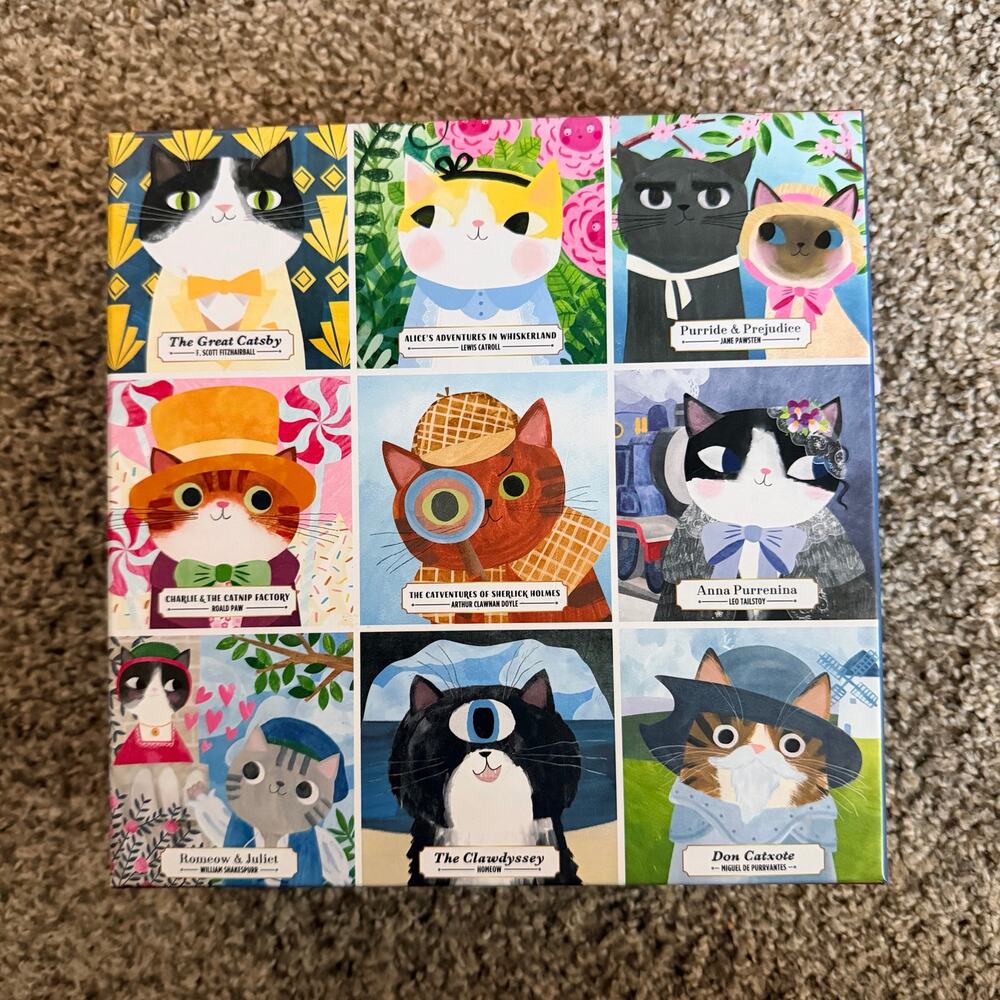 Mudpuppy Bookish Cats Puzzle Jigsaw 500 Pieces Artwork Angie Rozelaar